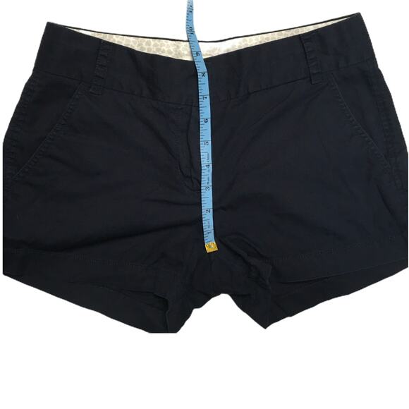 J. Crew Broken-In Chino 3" Shorts Navy Blue Size 0 Women's Casual Flat Front - Picture 5 of 8